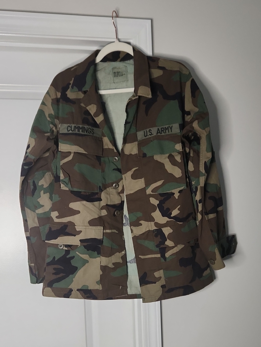 U.S. Army Camouflage Utility Jacket with Name Patch